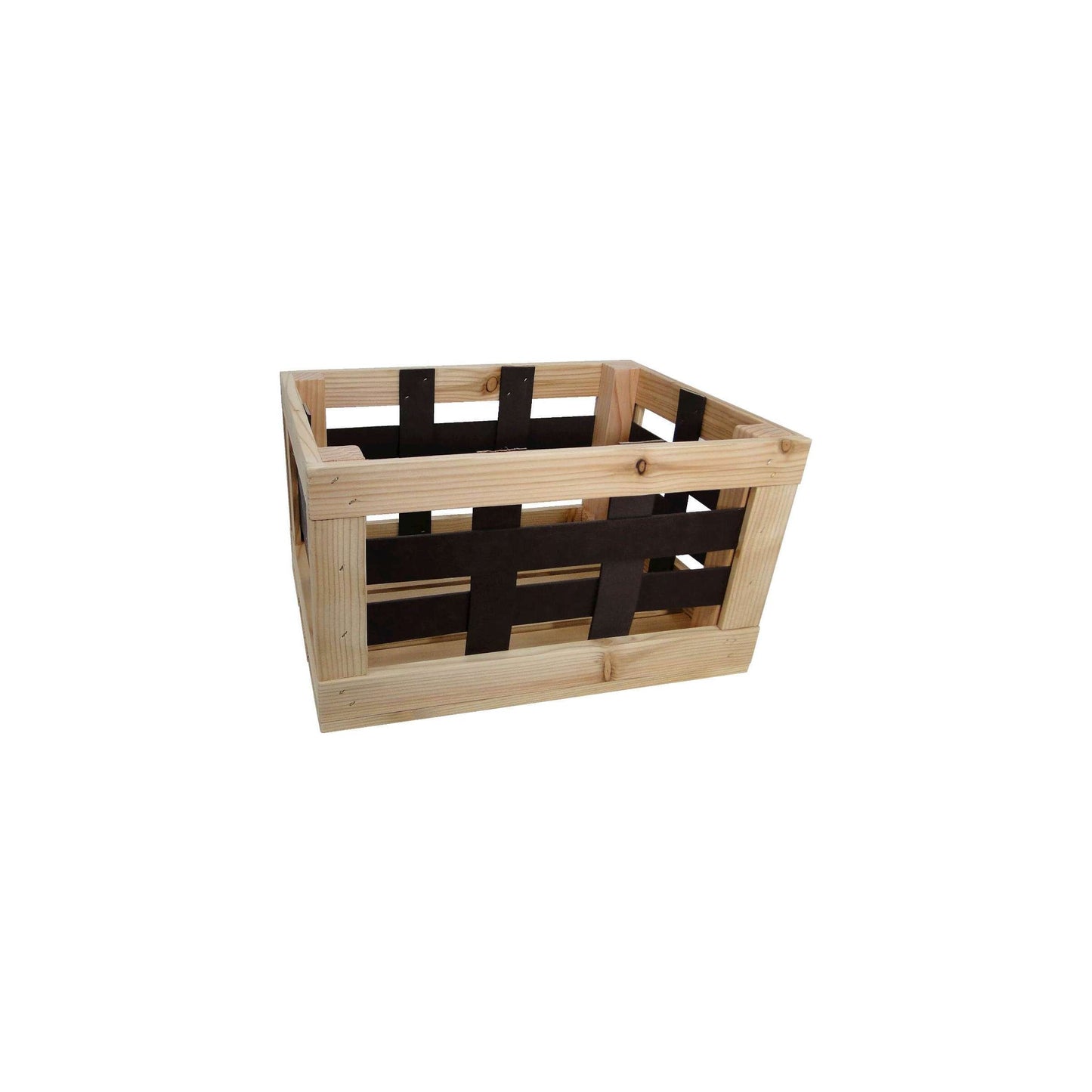 Fietskrat leren raster 20L 40x29x24cm