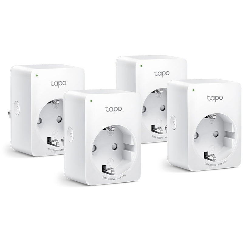 Tp-link tapo p110 (4-pack) mini smart wifi-stopcontact schakel stekkerdoos (wit, 4 stuks)