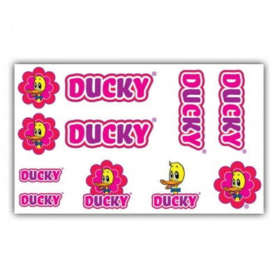 Kinder-fiets-transfers set ducky roze 14x20cm