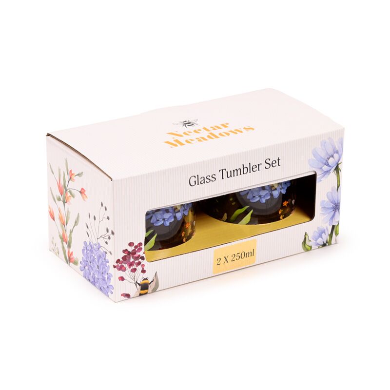 Nectar meadows set 2 glazen drinkglazen 250ml