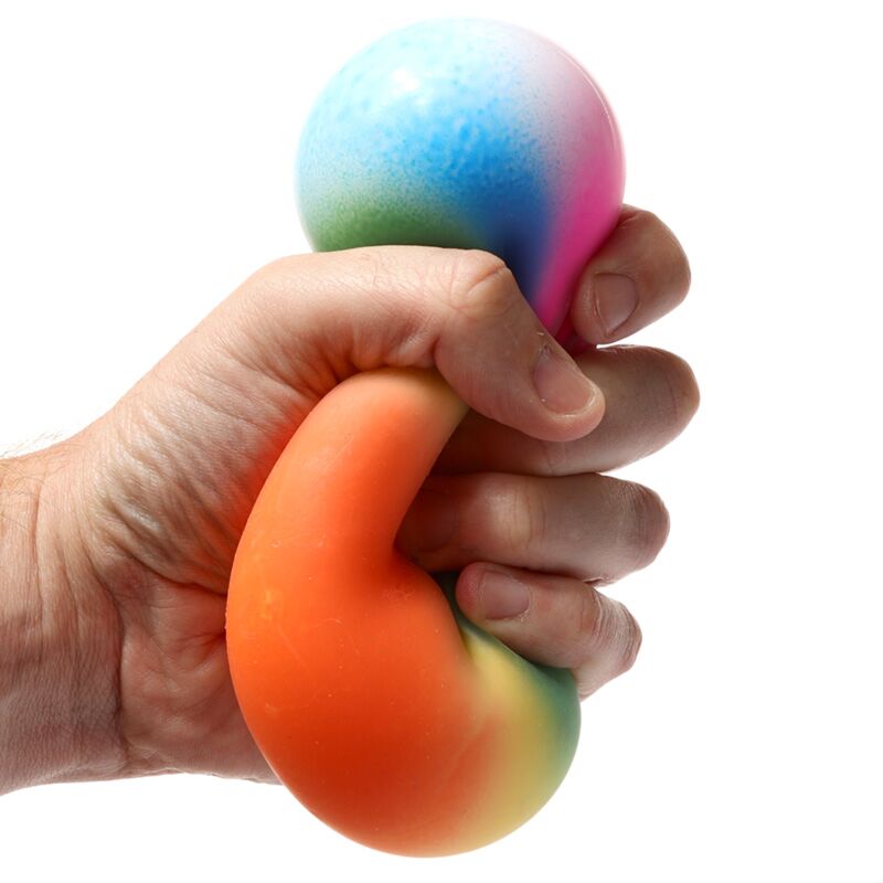 Regenboog knijp speelgoed stress ball 9cm