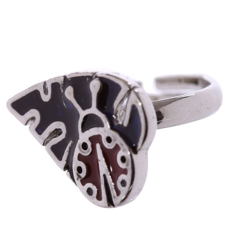 Kinder moodring met dier, kever bloem