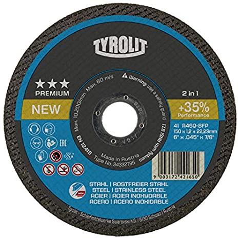 Tyrolit dss 150x1.6mm a46q-bfp premium st rvs | 25 stuks