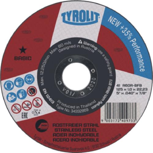Tyrolit dss 125x1.0mm a60r-bfb basic rvs | 25 stuks
