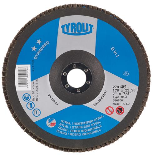 Tyrolit lamellenschijf 125mm za60 standard st rvs | 10 stuks