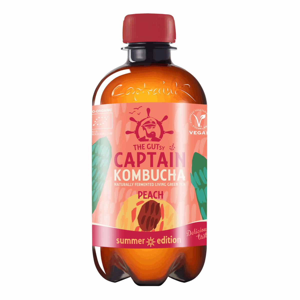 The gutsy captain kombucha peach bio pet (12x 400ml) (bol)