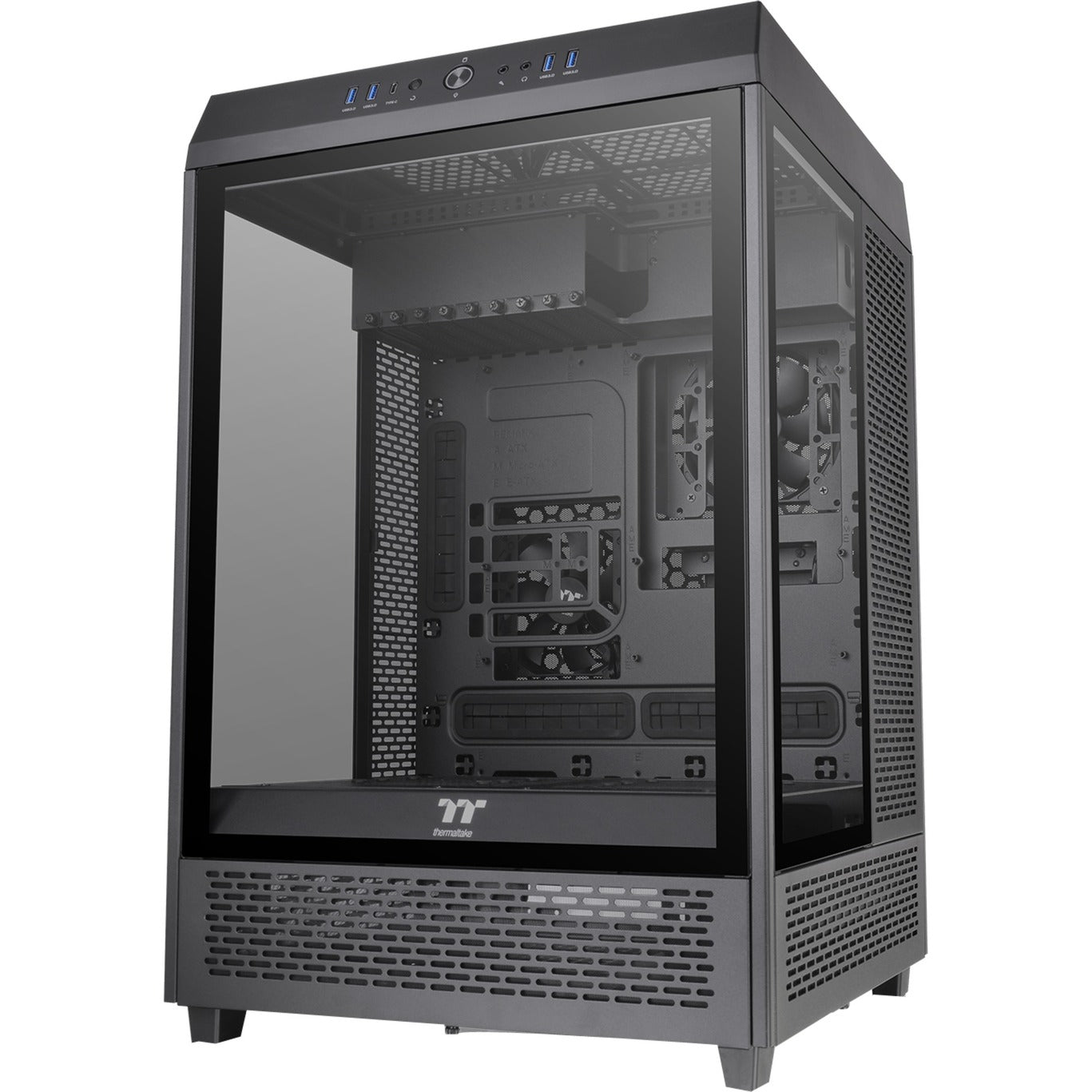 Thermaltake the tower 500 midi tower behuizing (zwart | 4x usb-a | 1x usb-c | tempered glass)