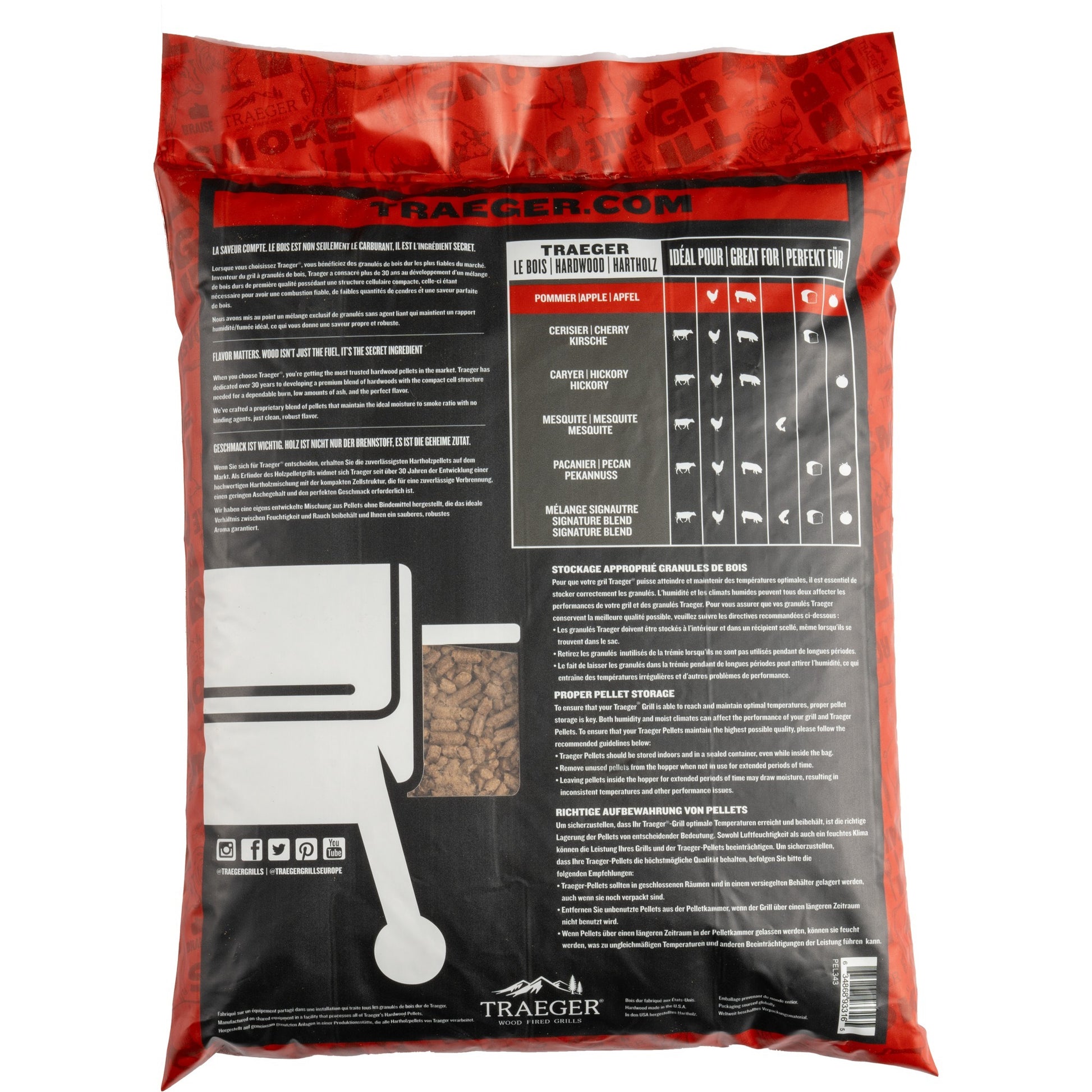 Traeger Pellets van hardhout Appel