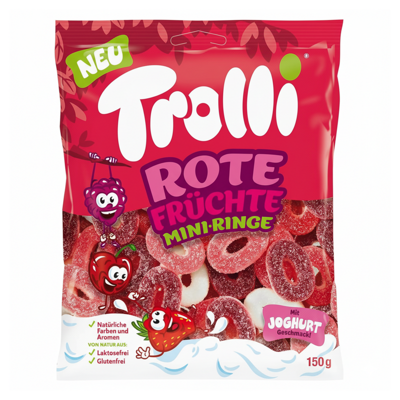 Trolli red fruits mini rings zakje (15x 200g)