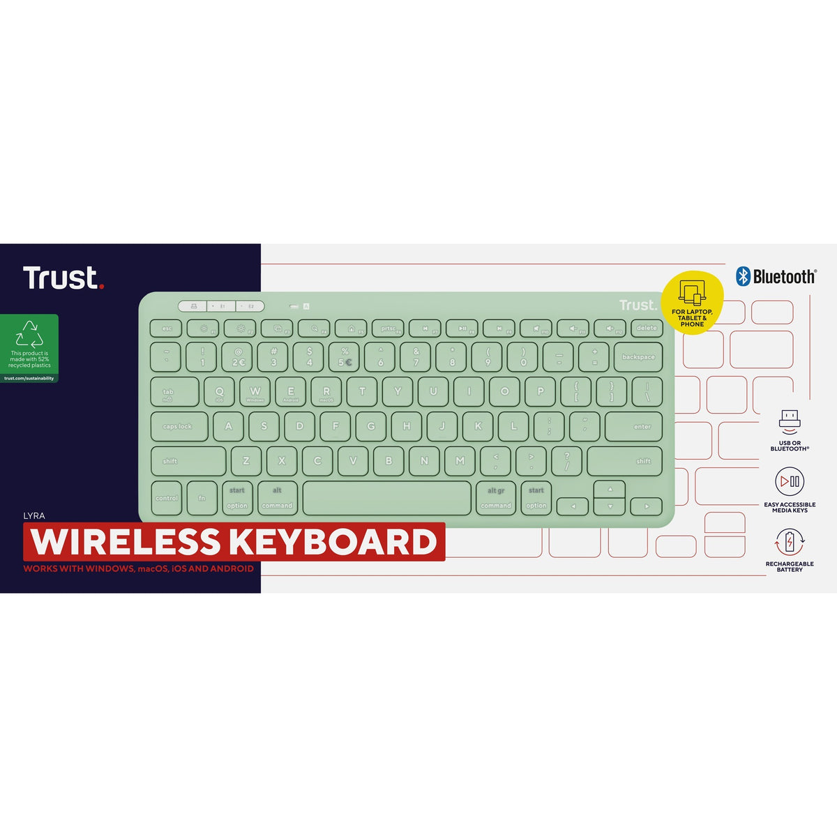 Trust Lyra Compact draadloos toetsenbord