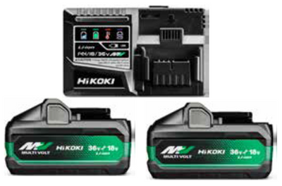 Hikoki uc18ysl3wjz boosterpack multi-volt - 2 x 8ah 18v 4ah 36v + snellader uc18ysl3 - uc18ysl3wjz