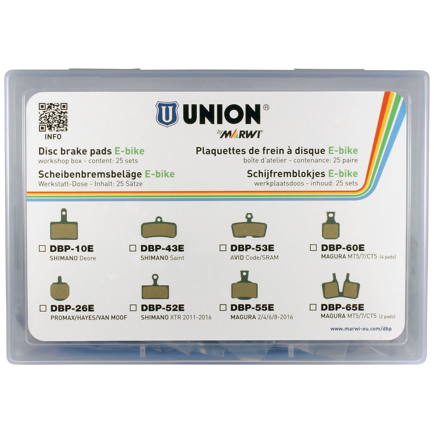 Marwi union schijfremblokset dbp-52e e-bike organisch kevlar (25pr)