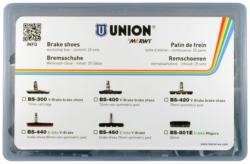 Marwi union velgremblokset bs-460 v-brake 75mm (25pr)