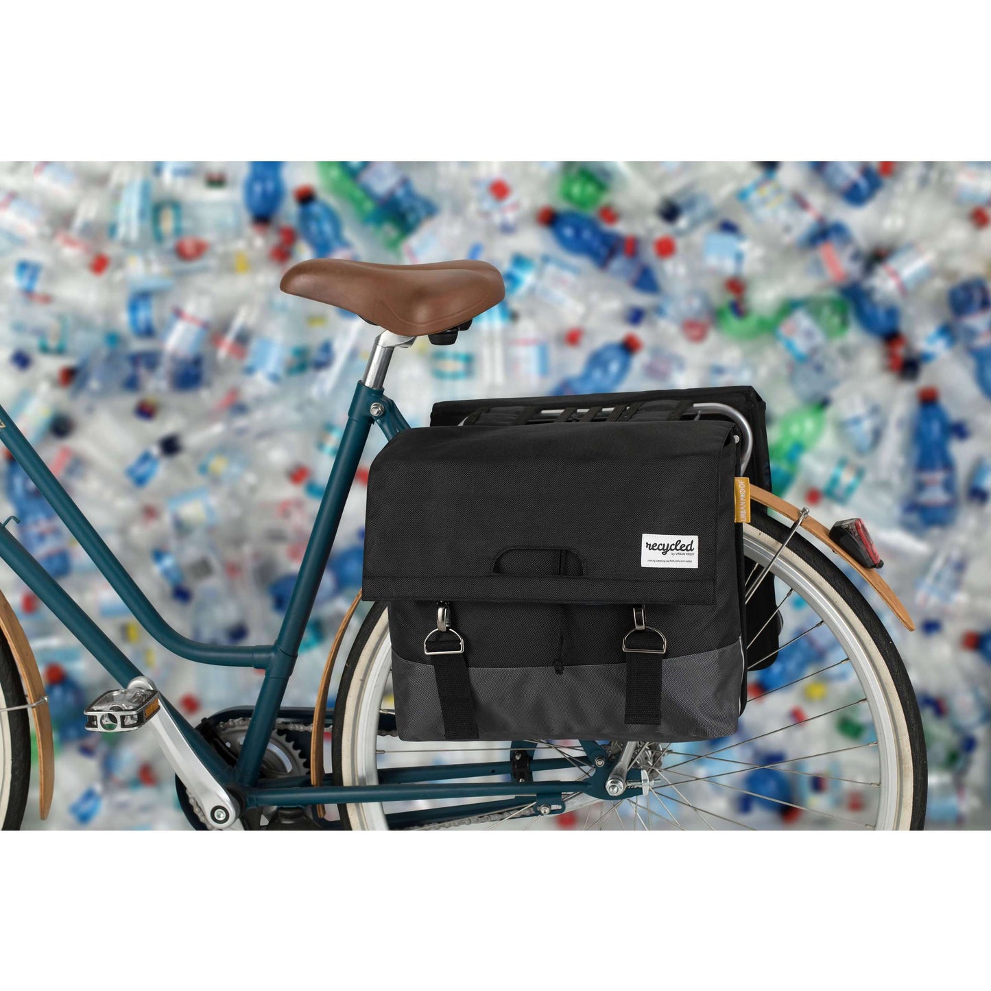 Urban Proof 40L dubbele fietstas zwart grijs