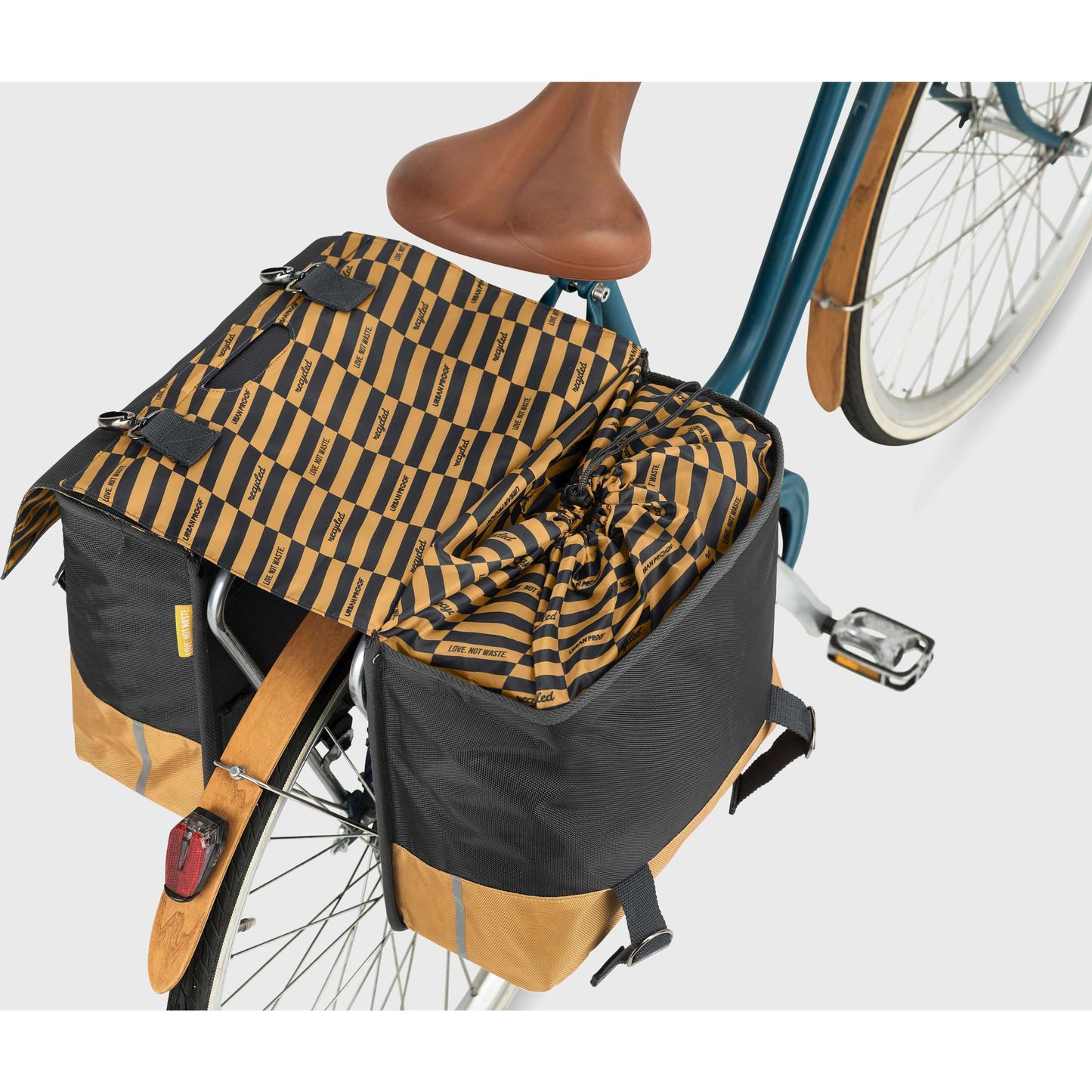 Urban Proof dubbele fietstas - zwart geel - 40L