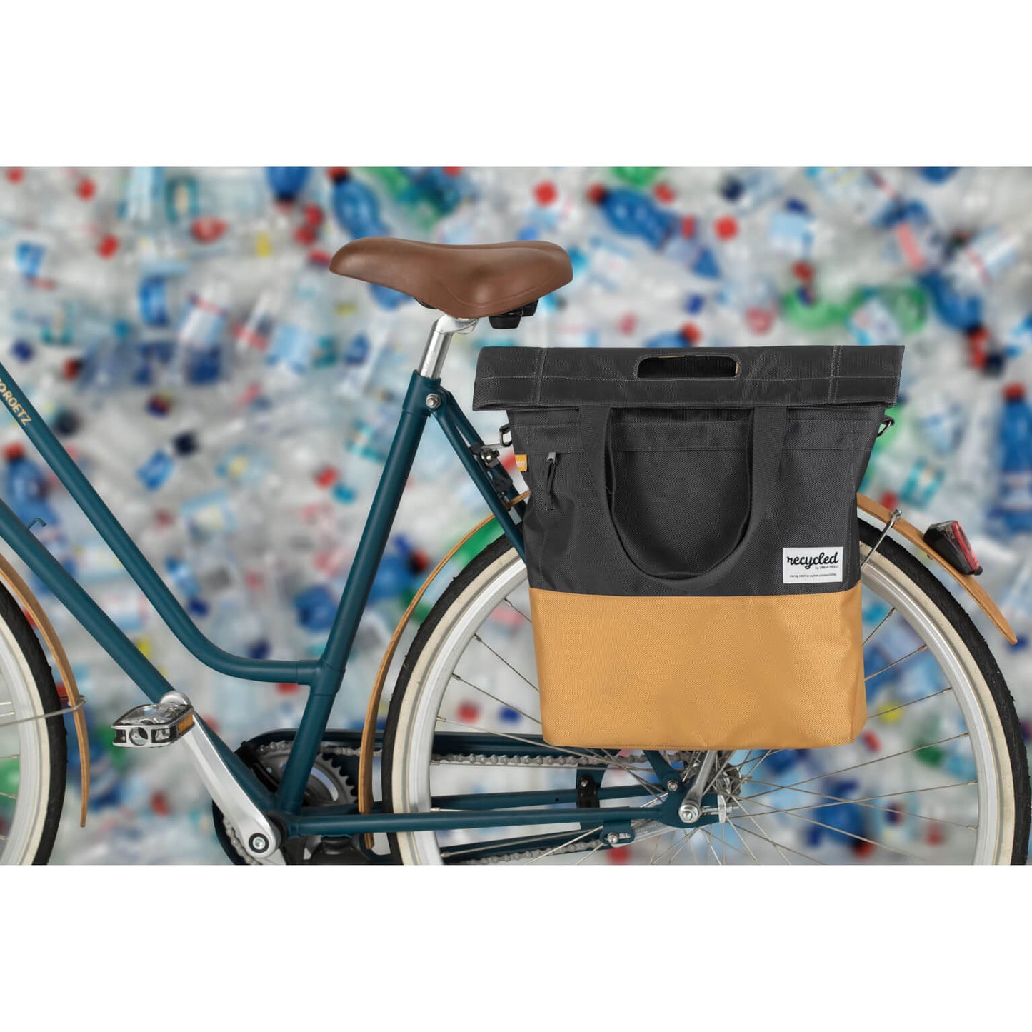 Urban Proof 20L fietstas - grijs-geel - unisex - waterbestendig - gerecycled PET materiaal