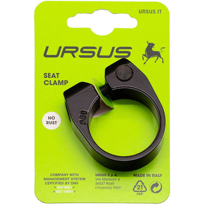 Ursus zadelpenklem 37,0mm zonder snelspanner alu zwart
