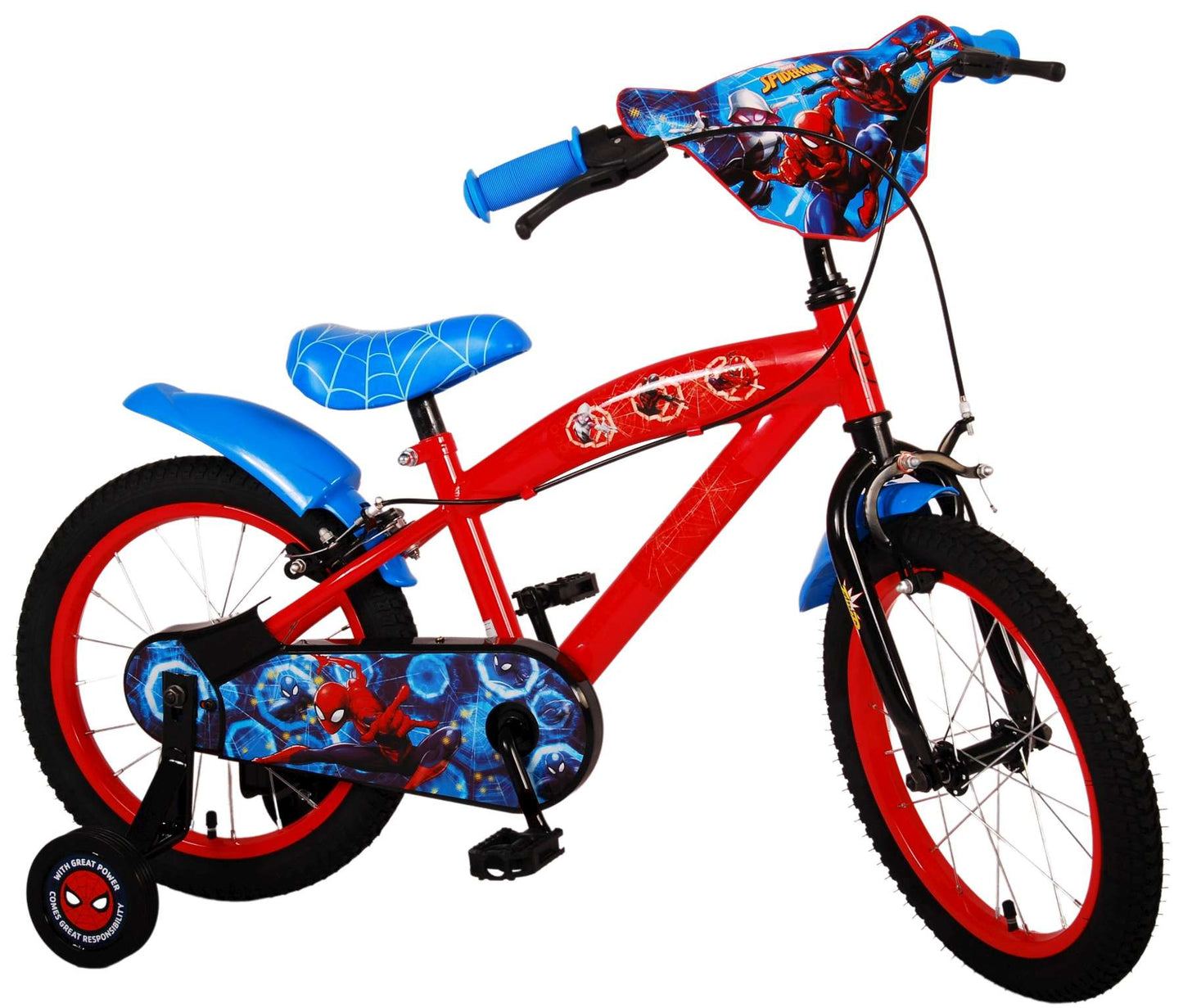 Ultimate Spider-Man Kinderfiets - Jongens - 16 inch - Blauw Rood - Twee handremmen