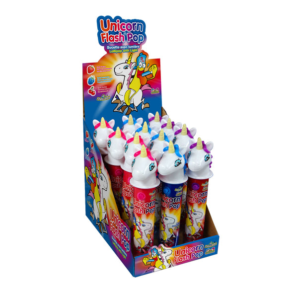 Funny candy unicorn flash pop (12x 12gr)