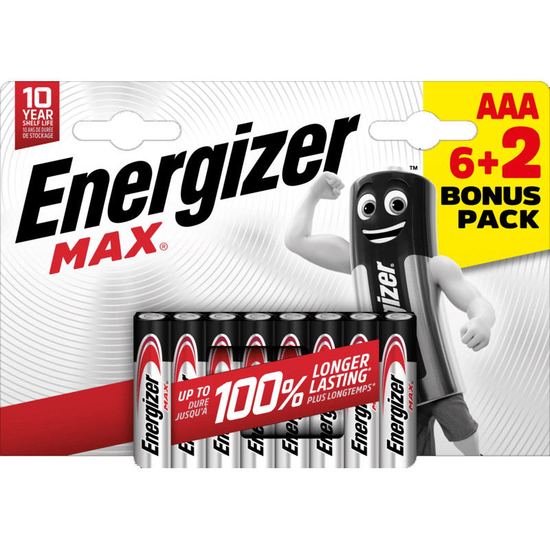 Enerdis energizer max lr03 aaa blister 6+2 stuks
