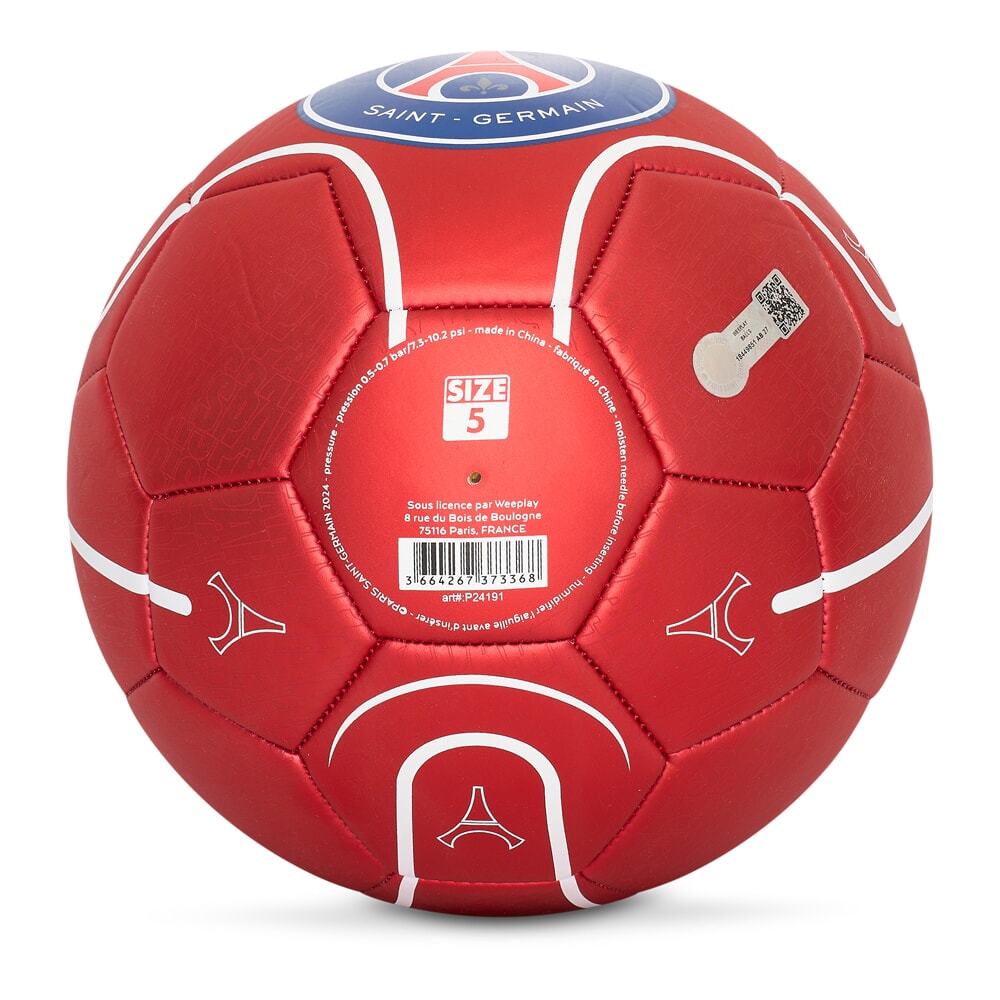 Paris saint-germain voetbal metallic rood maat 5 (p24191)
