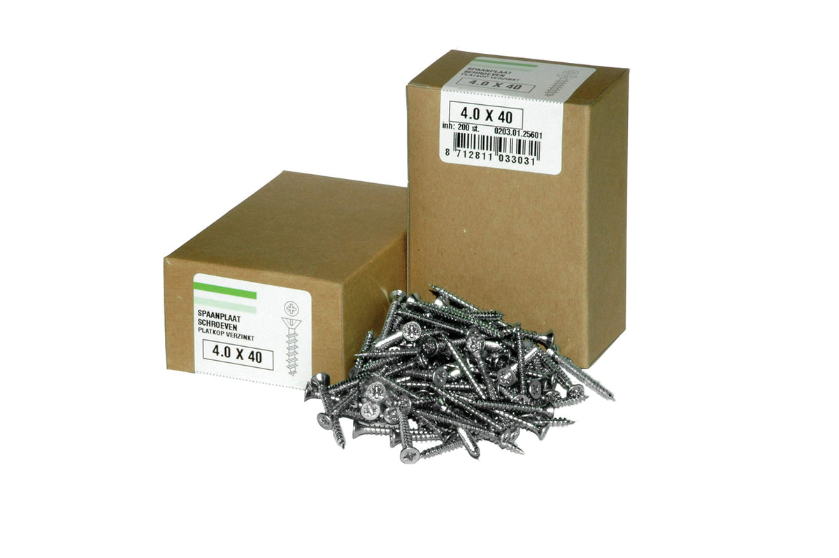 Hoenderdaal spaanplaatschroef vz pk pz2 4.0x50 | 200 stuks - 0203.01.25901