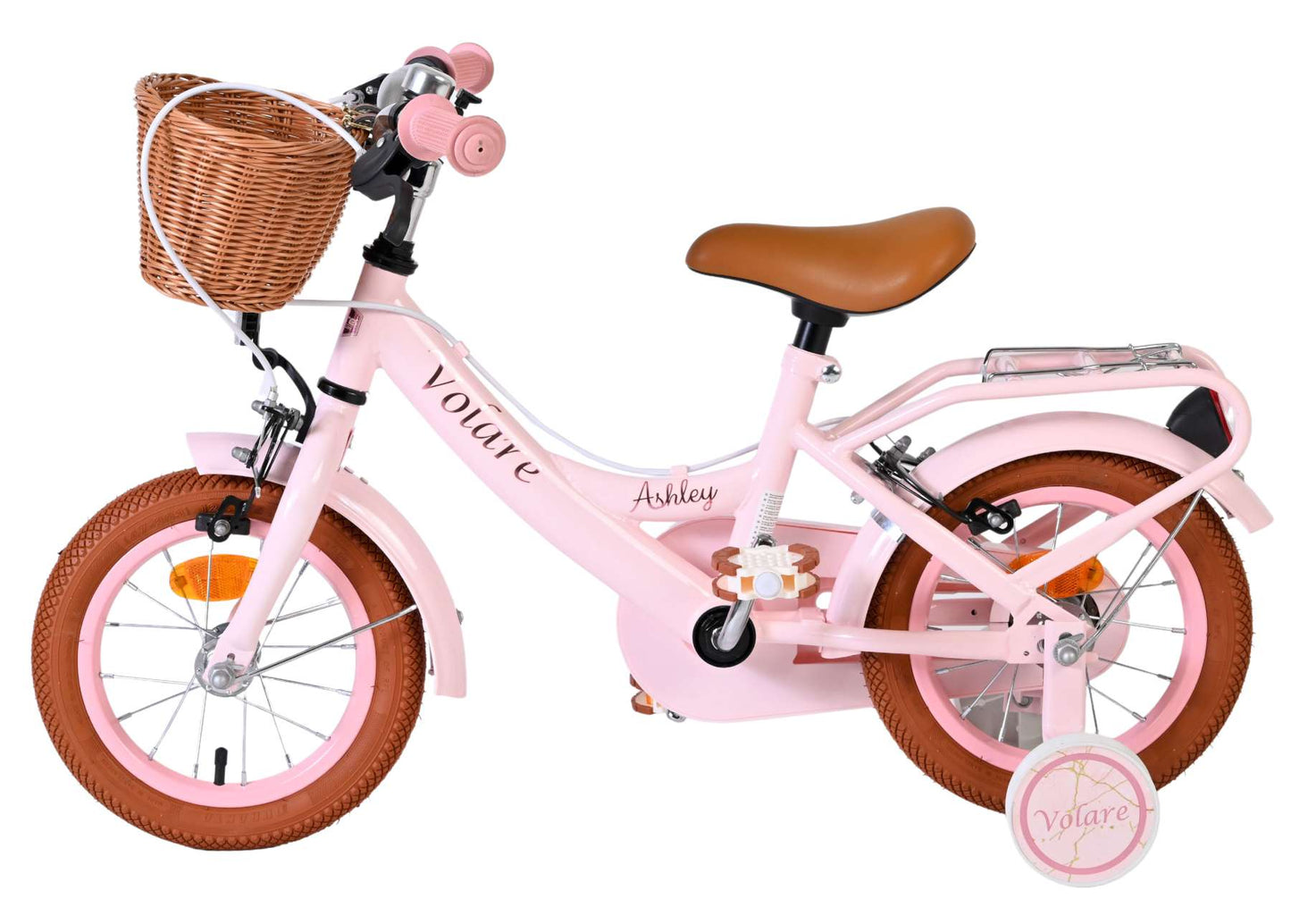 Volare ashley kinderfiets - meisjes - 12 inch - roze - twee handremmen