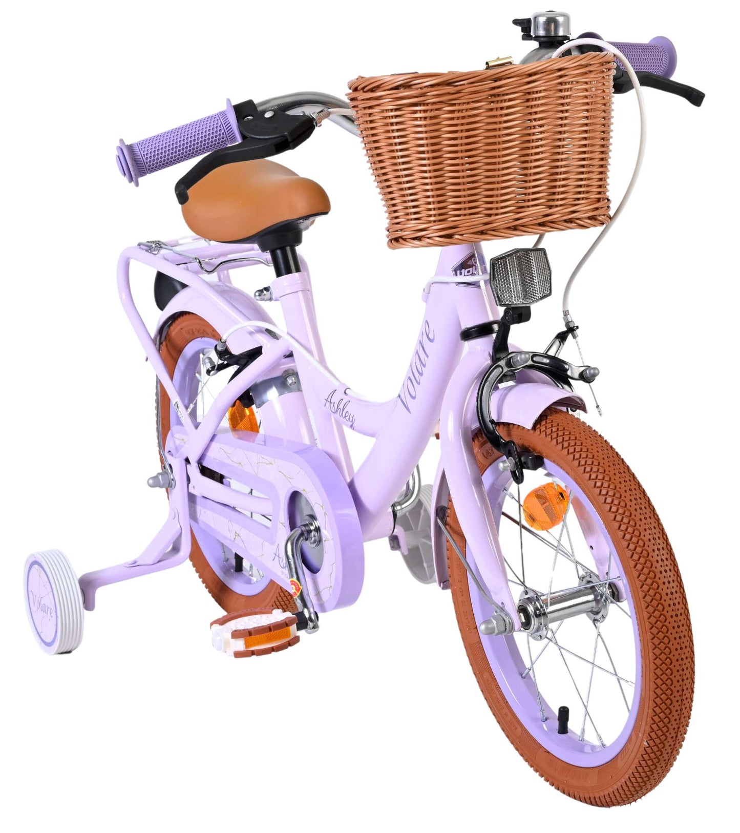 Volare ashley kinderfiets - meisjes - 14 inch - lila - twee handremmen