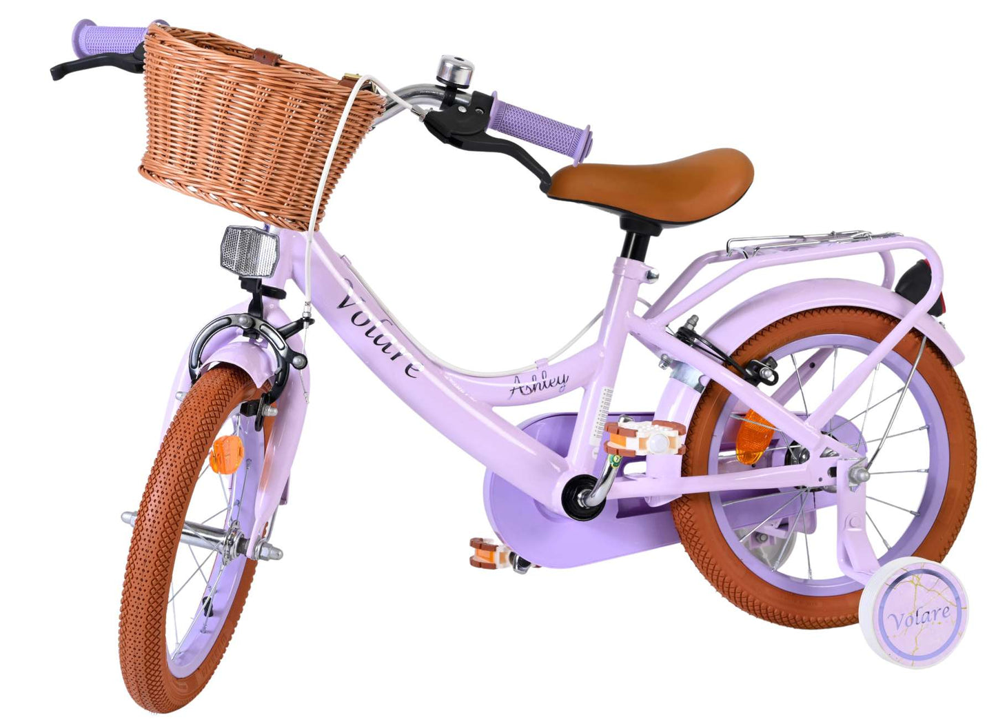Volare ashley kinderfiets - meisjes - 14 inch - lila - twee handremmen
