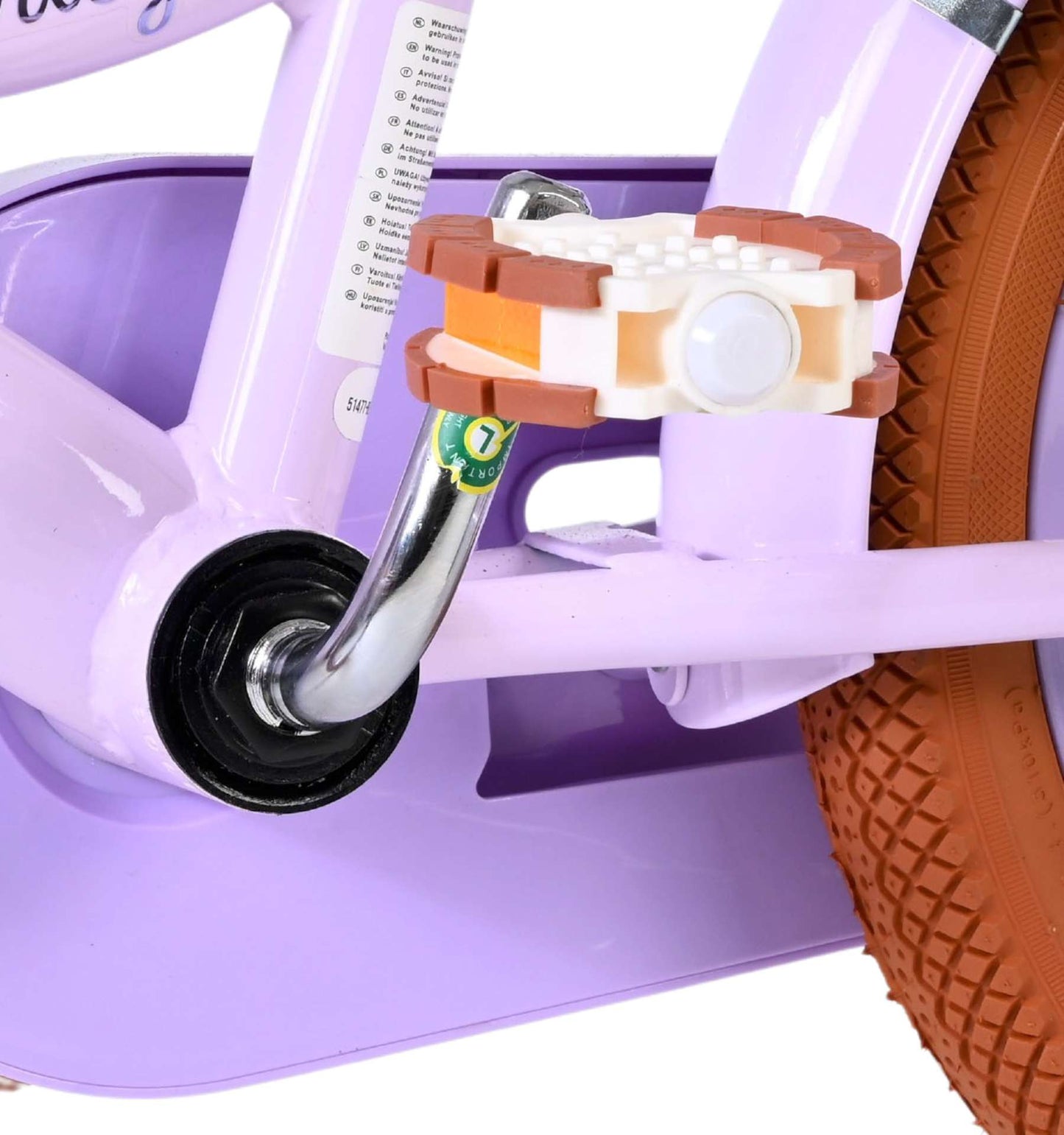 Volare ashley kinderfiets - meisjes - 14 inch - lila - twee handremmen