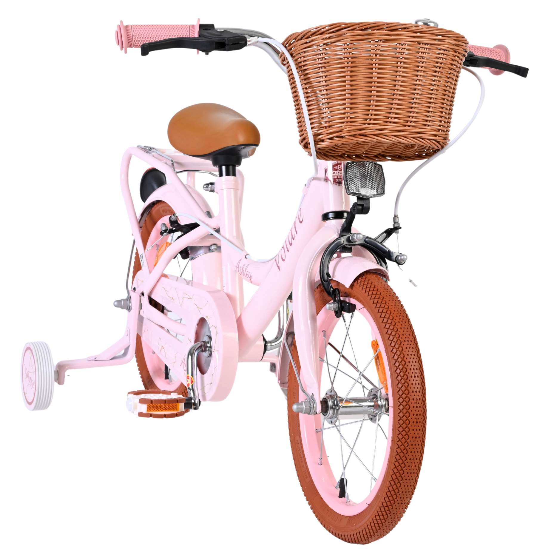 Volare ashley kinderfiets - meisjes - 14 inch - roze - twee handremmen