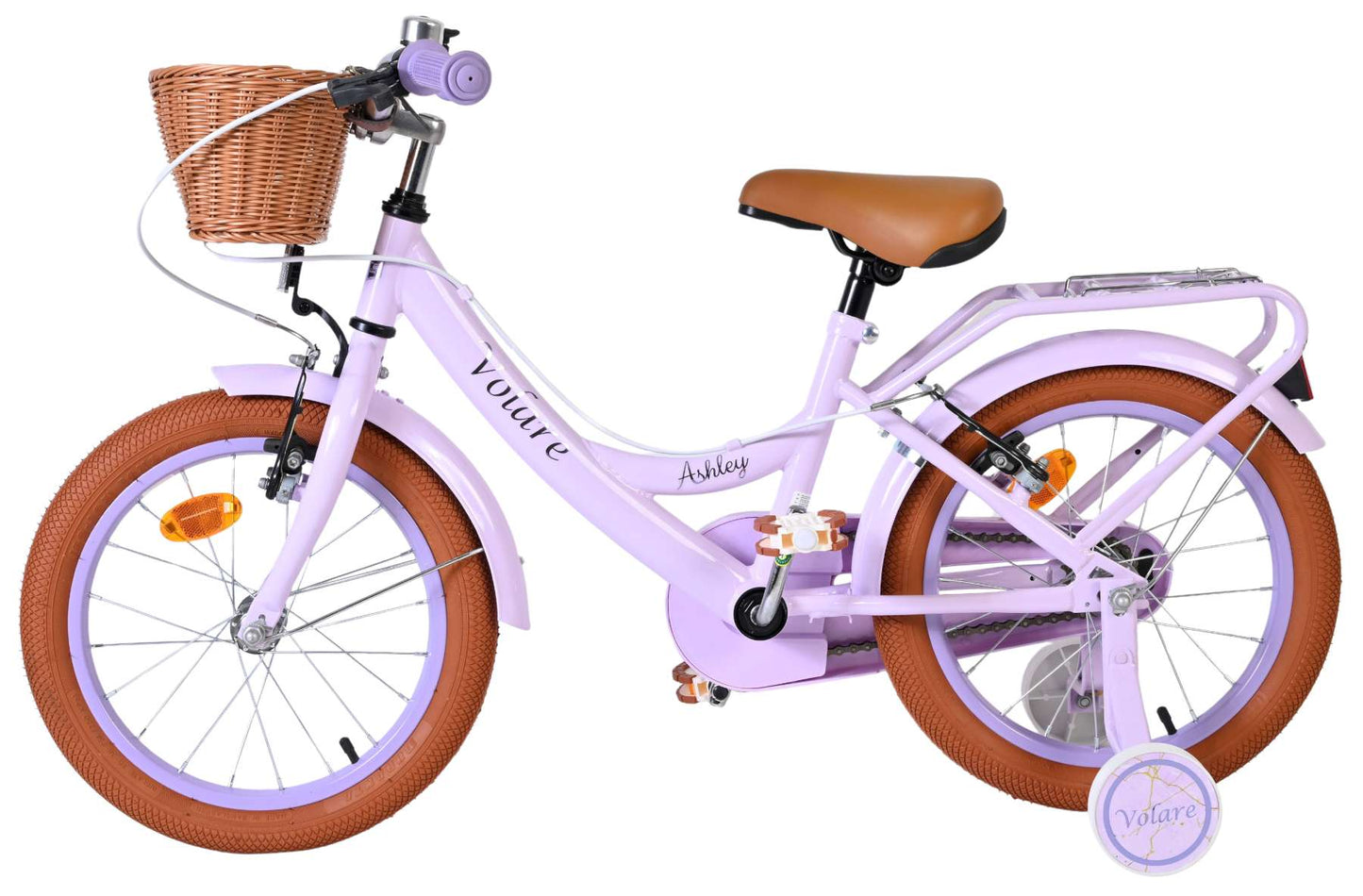 Volare ashley kinderfiets - meisjes - 16 inch - lila - twee handremmen