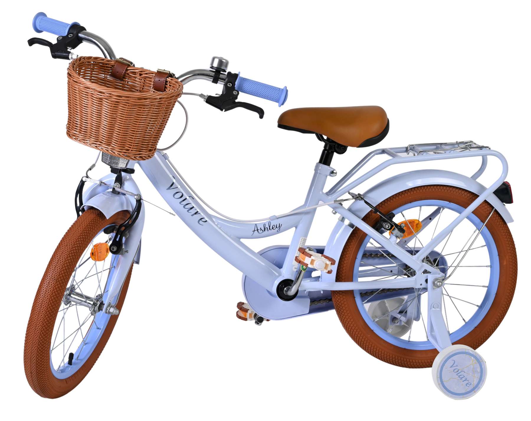 Volare ashley kinderfiets - meisjes - 16 inch - pastel blauw- twee handremmen
