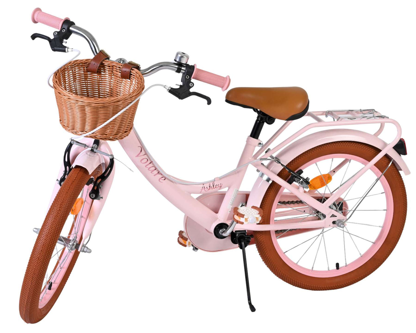 Volare ashley kinderfiets - meisjes - 18 inch - roze - twee handremmen