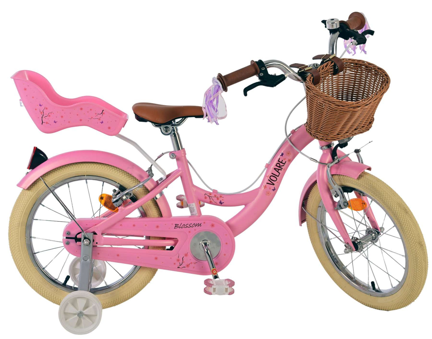 Volare blossom kinderfiets - meisjes - 16 inch - roze - twee handremmen