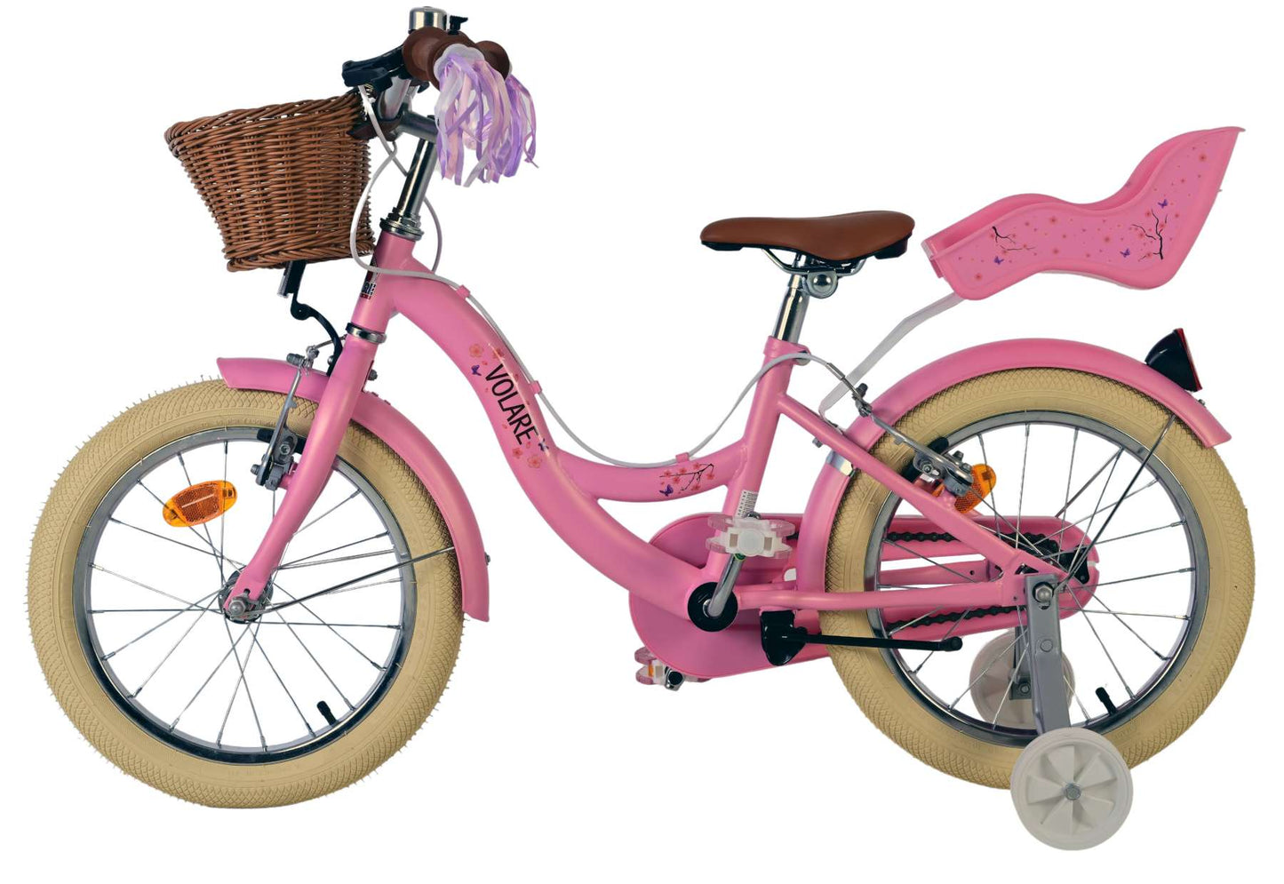 Volare blossom kinderfiets - meisjes - 16 inch - roze - twee handremmen