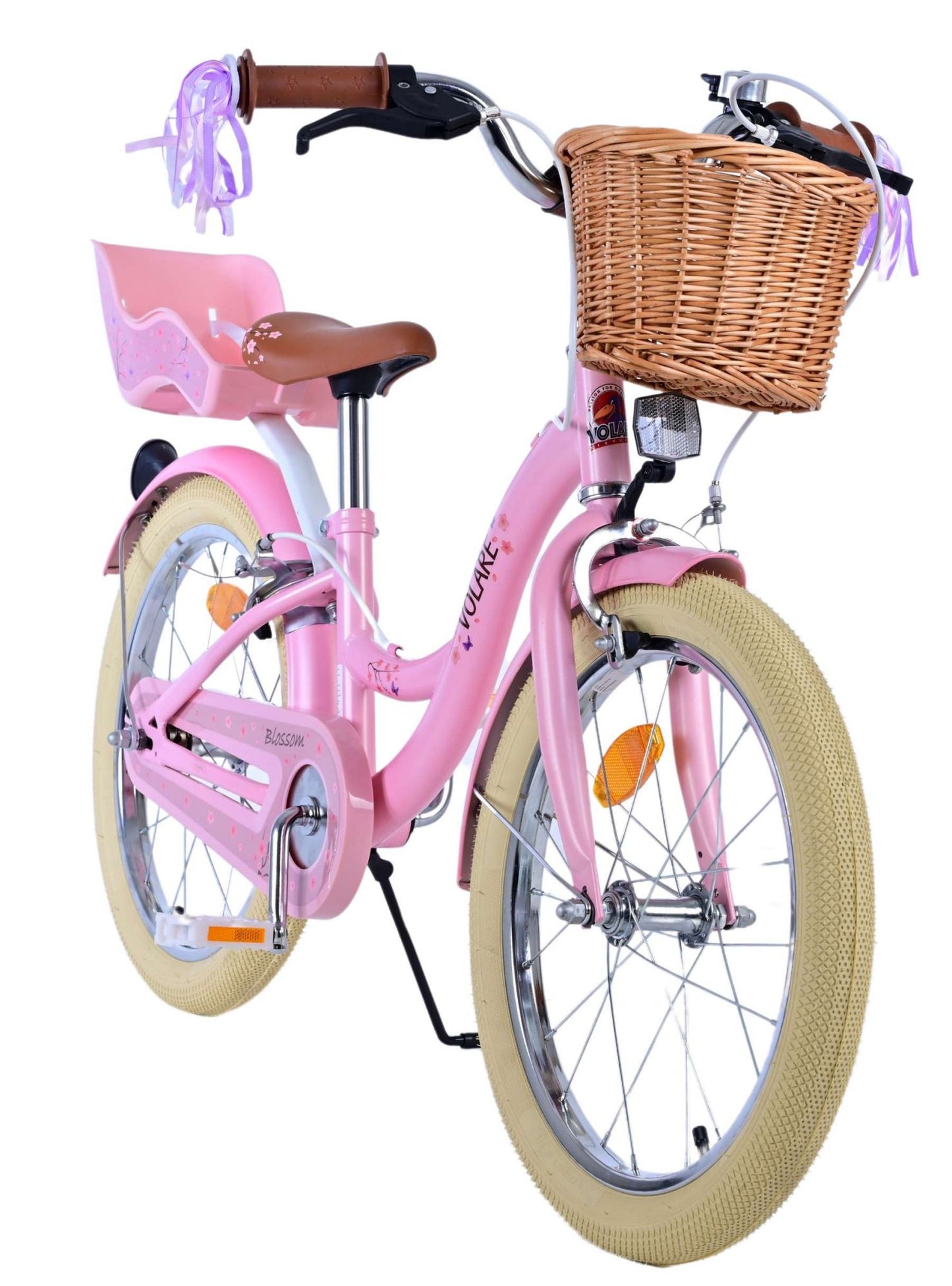 Volare blossom kinderfiets - meisjes - 18 inch - roze - twee handremmen