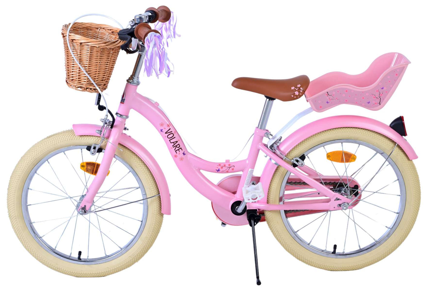 Volare blossom kinderfiets - meisjes - 18 inch - roze - twee handremmen