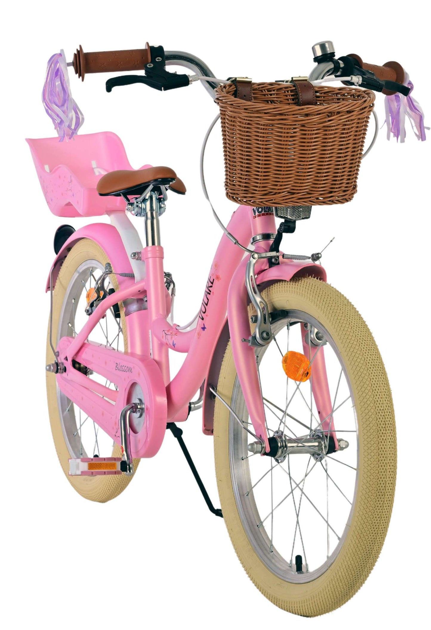 Volare blossom kinderfiets - meisjes - 18 inch - roze - twee handremmen