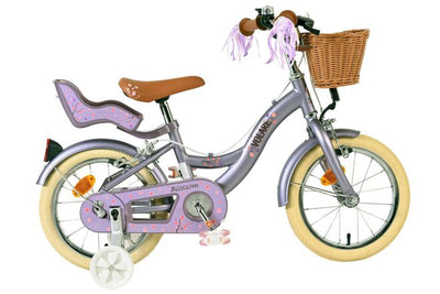 Volare blossom kinderfiets - meisjes - 14 inch - paars - twee handremmen