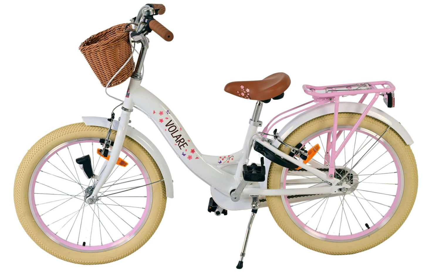Volare blossom kinderfiets - meisjes - 20 inch - wit - twee handremmen