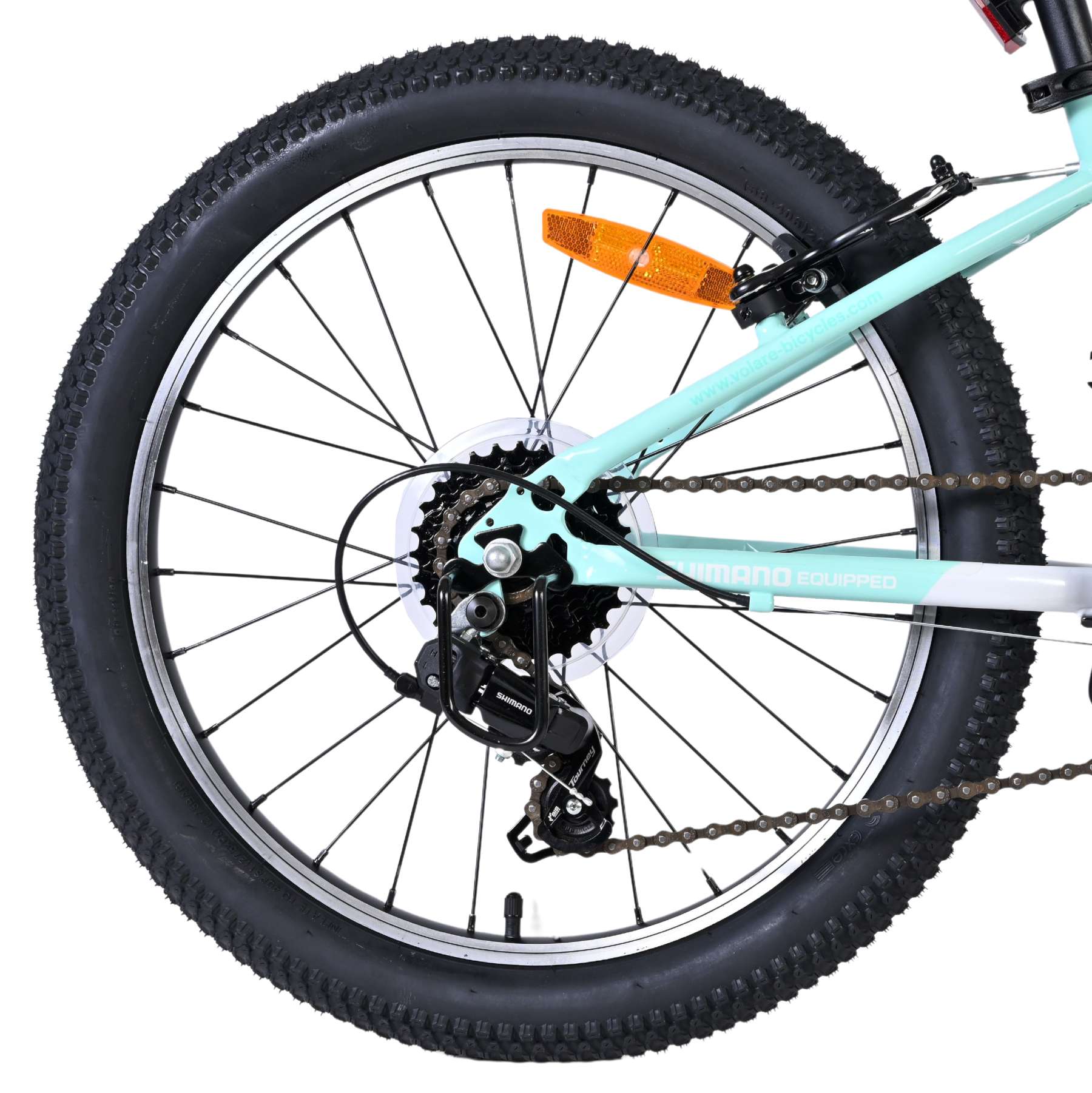 Volare boost kinderfiets - 20 inch - 7 speed - wit mintgroen