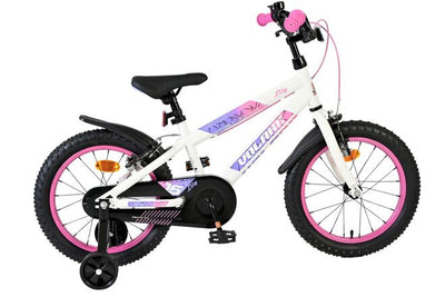 Volare lily kinderfiets - meisjes - 16 inch - wit roze paars - twee handremmen