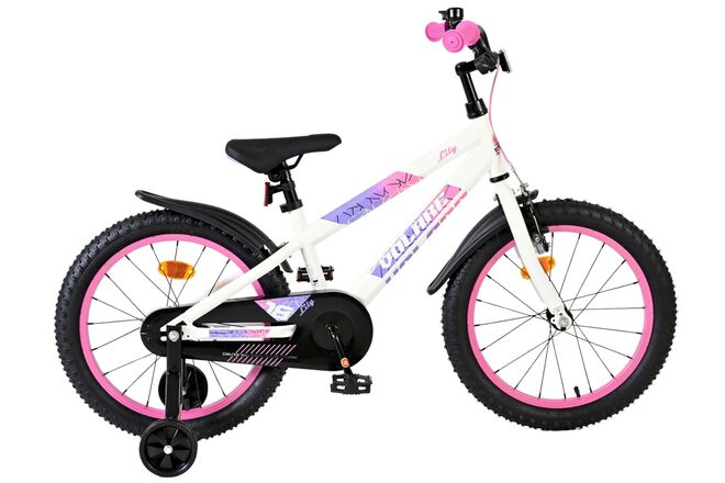 Volare lily kinderfiets - meisjes - 18 inch - wit roze paars