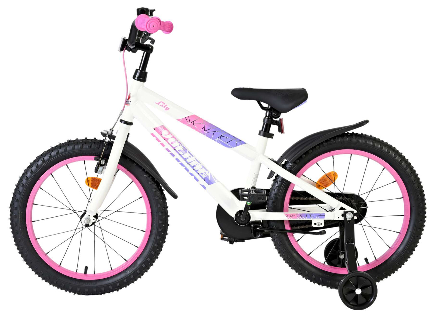 Volare lily kinderfiets - meisjes - 18 inch - wit roze paars
