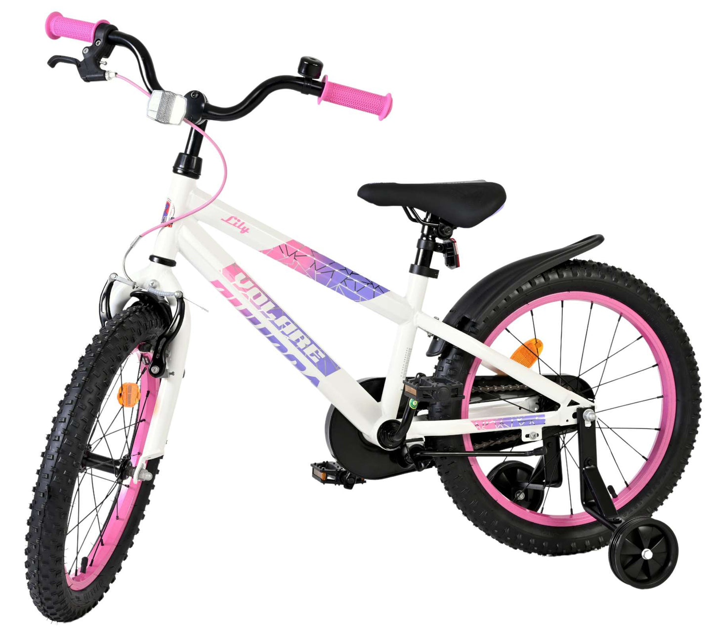 Volare lily kinderfiets - meisjes - 18 inch - wit roze paars