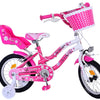 Volare Lovely Kinderfiets Meisjes 14 inch Roze Wit Twee Handremmen