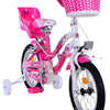 Volare Lovely Kinderfiets Meisjes 14 inch Roze Wit Twee Handremmen