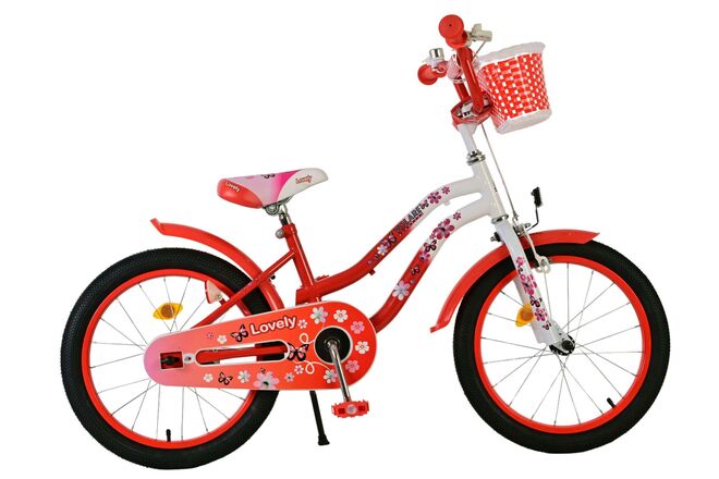 Volare lovely kinderfiets - meisjes - 18 inch - rood wit