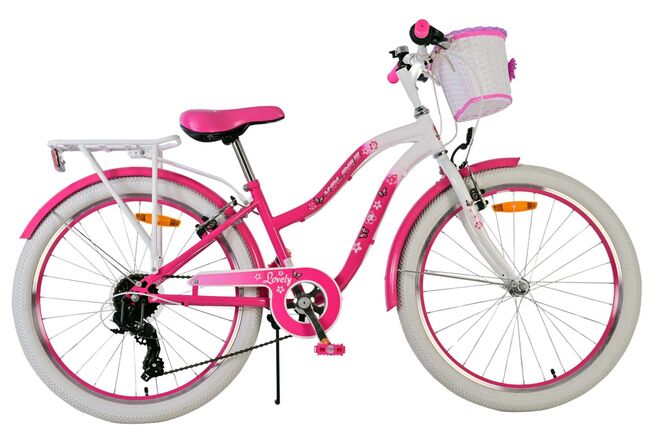 Volare lovely kinderfiets - meisjes - 24 inch - roze - 7 versnellingen